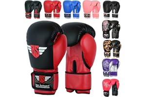 BESMART Be Smart Kids Boxing Gloves 4-12 Years 4oz 6oz Training Gloves for Children Sparring Youth Boxing Gloves Junior Training Mitts Punch PU Leather MMA Muay Thai Kick Boxing
