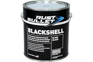 RUST BULLET - BlackShell - Gloss Black Rust Inhibitor, Rust Preventive Coating - UV Resistant Rust Treatment - Gallon