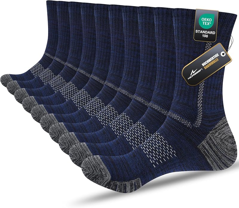 Baumwollsocken Herren, 5 Paar, gepolsterte Crew Socken Marine M — Foto 1 von 8