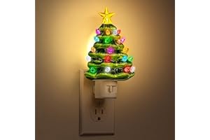 JandCase Christmas Tree Night Light, 3000K Night Lights Plug into Wall,Cute & Funny Christmas Night Light for kids,Plug in Vintage Decor Nightlight with 360° Rotatable for Home Party Decor,1 Pack