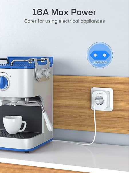 TECKIN Enchufe Inteligente 16A 3680W Enchufe WiFi Con Monitor de Energa Compatible con Alexa Google Home Enchufe con Control Remoto y Funcin de Temporizado Enchufes Inteligentes 2 Packs