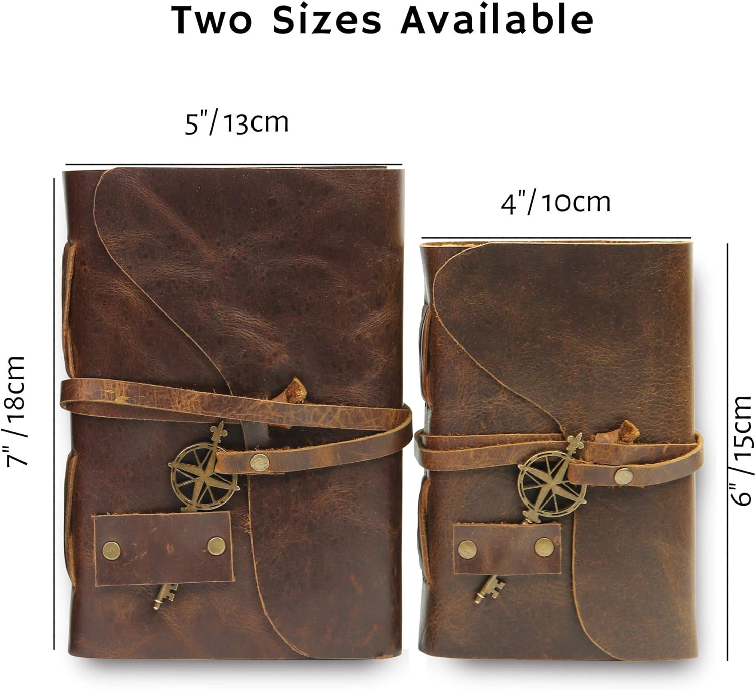 Vintage Leather Notebook - Small Antique Handmade Leather Bound Journal with Authentic Deckle Edge Paper in a Keepsake Gift Box - Perfect for Writing, a Diary, Sketching - Only 4"x6" : Office Products