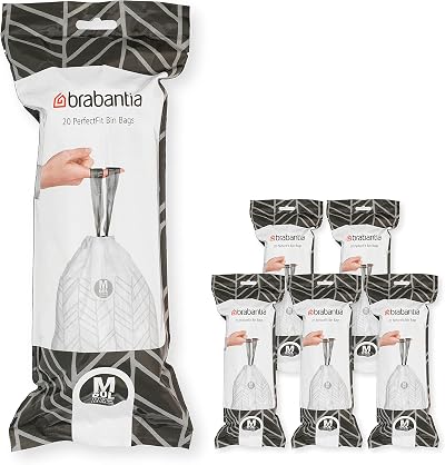 Brabantia PerfectFit Bin Liners M 60 Litre Thick Plastic 120 Bags
