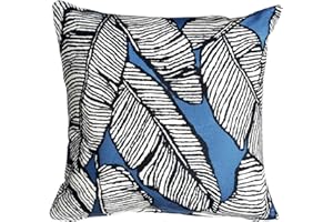 Fab Habitat Indoor/Outdoor Throw Pillow Made from Recycled Polyester Yarn - Double Sided, Stain Resistant, Machine Washable - Tropical - Patio, Deck, Porch, Living Room - Palma Blue (20" x 20")