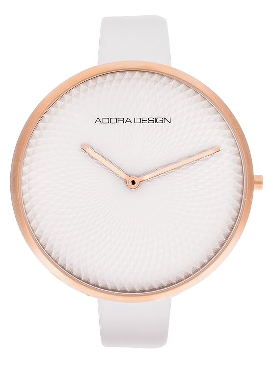 Adora Design Damenuhr mit Lederband Weiss 44 MM AD8123