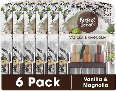 Perfect Scents 3 Scents Air Freshener Refill 6 Pack Vanilla Magnolia 20ml