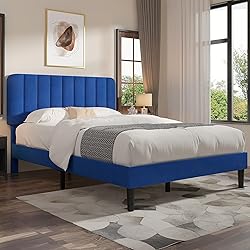VECELO Full Size Bed Frame with Upholstered