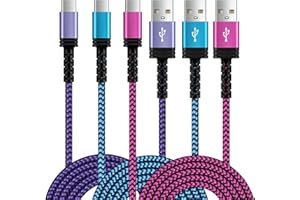 VIFIGEN USB to USB C Cable 6FT/3Pack for iPhone 15/15 Pro/15 Pro Max/15 Plus,USB A to USB Type C Charging Fast Charger Cord for Samsung Galaxy S24 Ultra S23 FE A14 5G A54 A24 S22 S21 S20,Google Pixel 8 Pro 7a