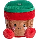 Aurora® Festive Palm Pals™ Jo Peppermint Mocha™ Stuffed Animal - Fun Collectible Plush for Kids and Adult Collectors - Perfect for Holiday Decorations or Gifts - Red 4.5 Inches