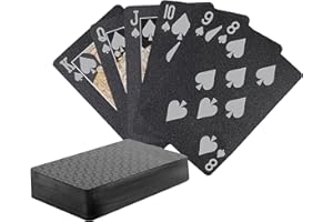 SWINILAYA Black Playing Cards - Waterproof Plastic Playing Cards, Standard Index Poker Cards,Deck of Poker Cards for Party,Fa