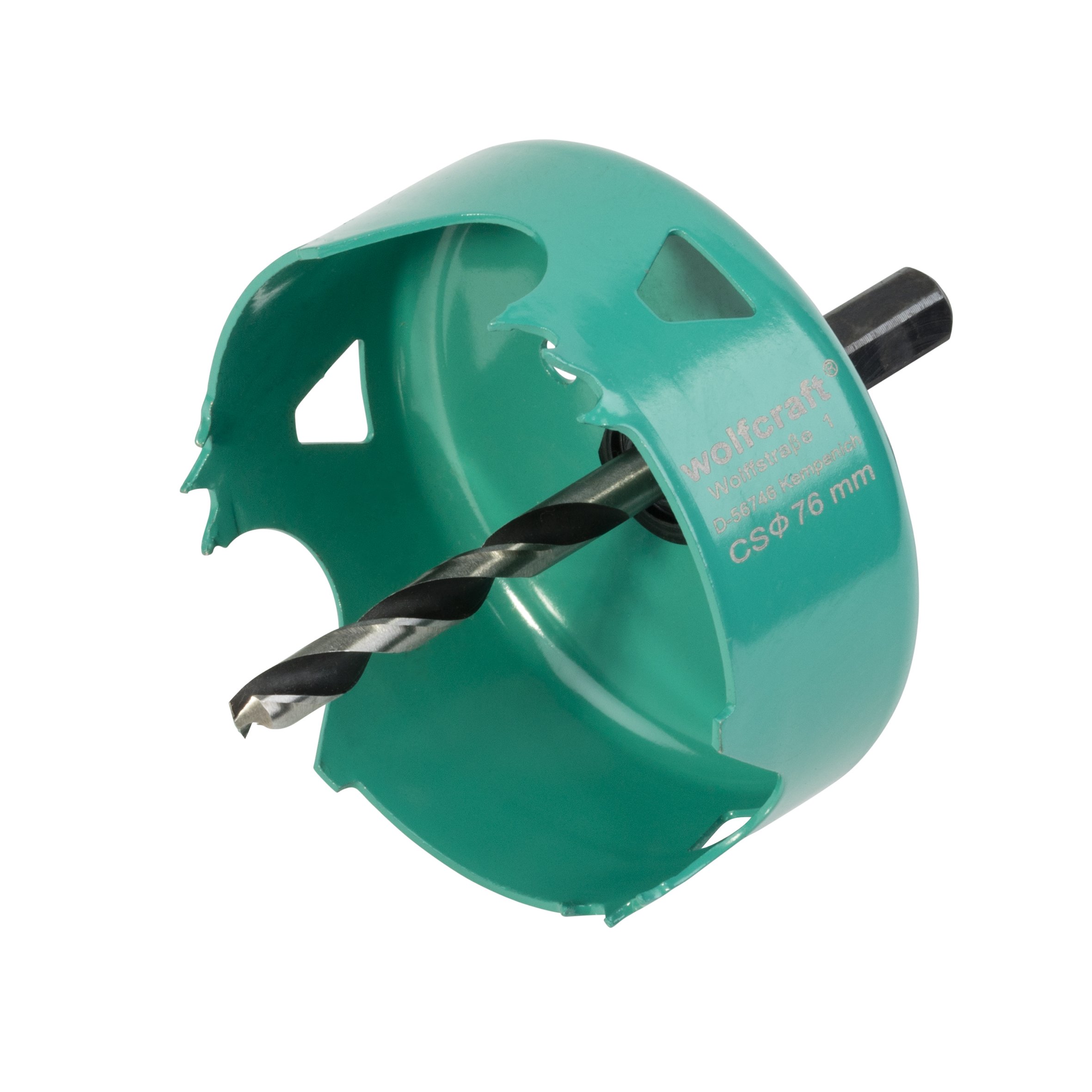 wolfcraft Carbon Steel Hole Saw, Ø 76 mm I 5970000 I for Electrical and Plumbing installations in Wood and Drywall Materials