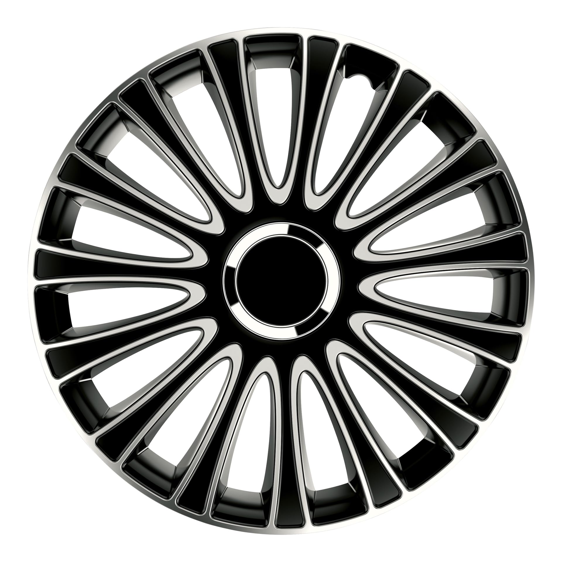 Gorecki 2211197 LeMans Pro Wheel Cover Set 16 Inches Silver Black