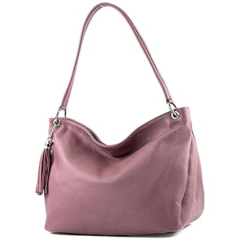 modamoda de - T154 - ital Schulter-/Umhängetasche aus Leder