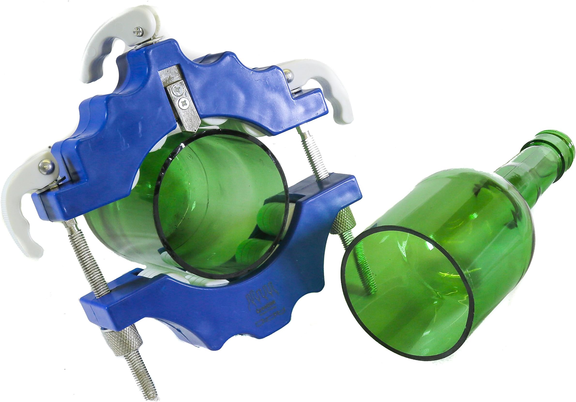 Creative Bottle Cutting - Bottle Cutter Cuts bottles from 43 to 102 mm diameter Strong and Durable Ideal for making creative gifts candle holder ornaments etc Full instructions included 90 day peace of mind guarantee Environmentally friendly way of re-using old bottles. Fun way to re-cycle (Blue and White)