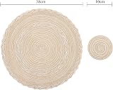SHACOS Round Placemats Set of 6 38 cm with 6 Coasters 10 cm Cotton Blend view 3