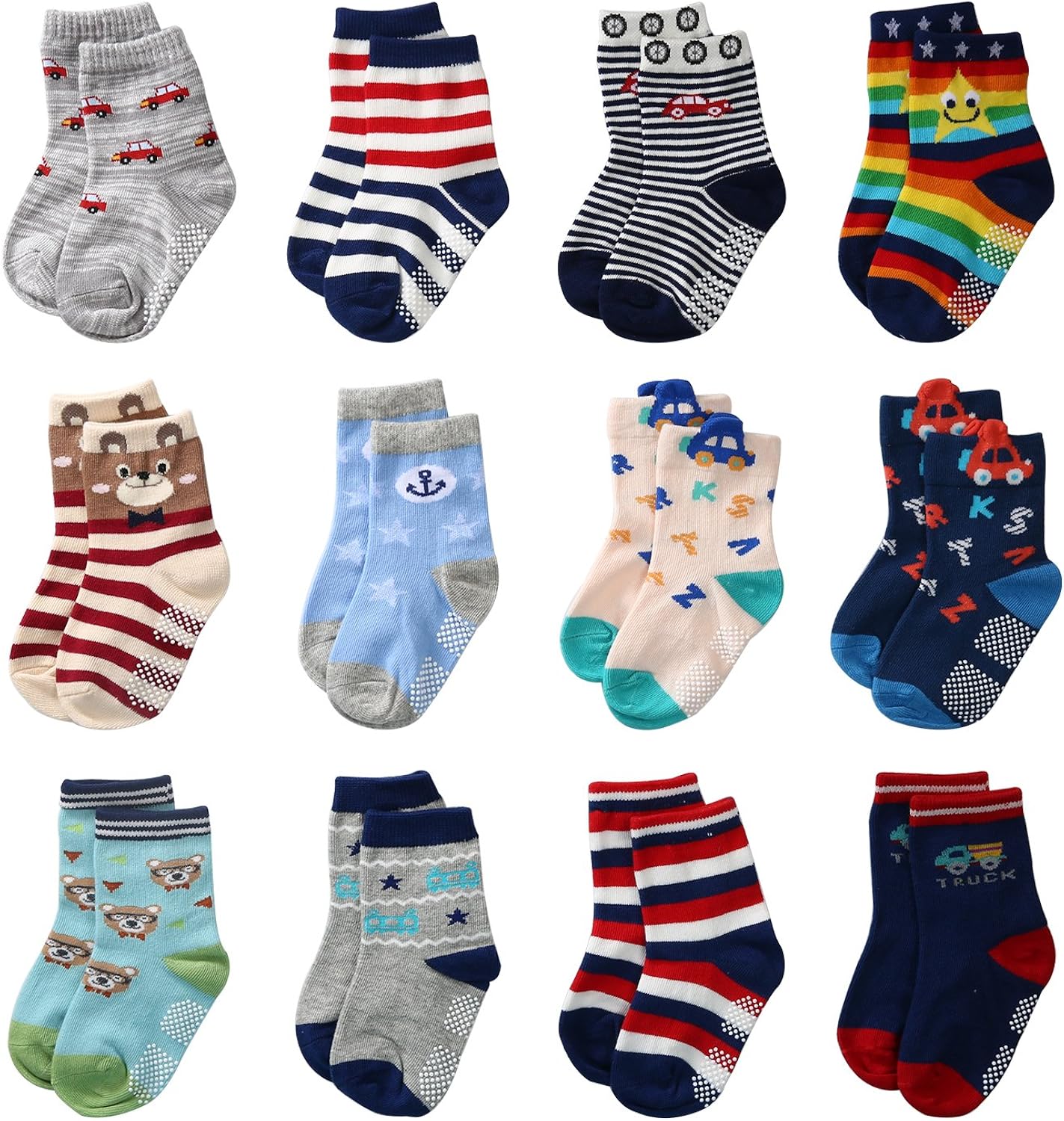 Baby Boys Anti Slip Socks Non Skid Soft Cotton Ankle Socks