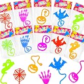 Bulk Halloween Sticky Hands Party Favor Toys Non Candy for Kids 100-200 Pcs | Halloween Treats Boo Basket Goodie Bag Stuffers for Toddlers, Pinata Fillers Gift Class Prize Handout Giveaways for Boy Girls