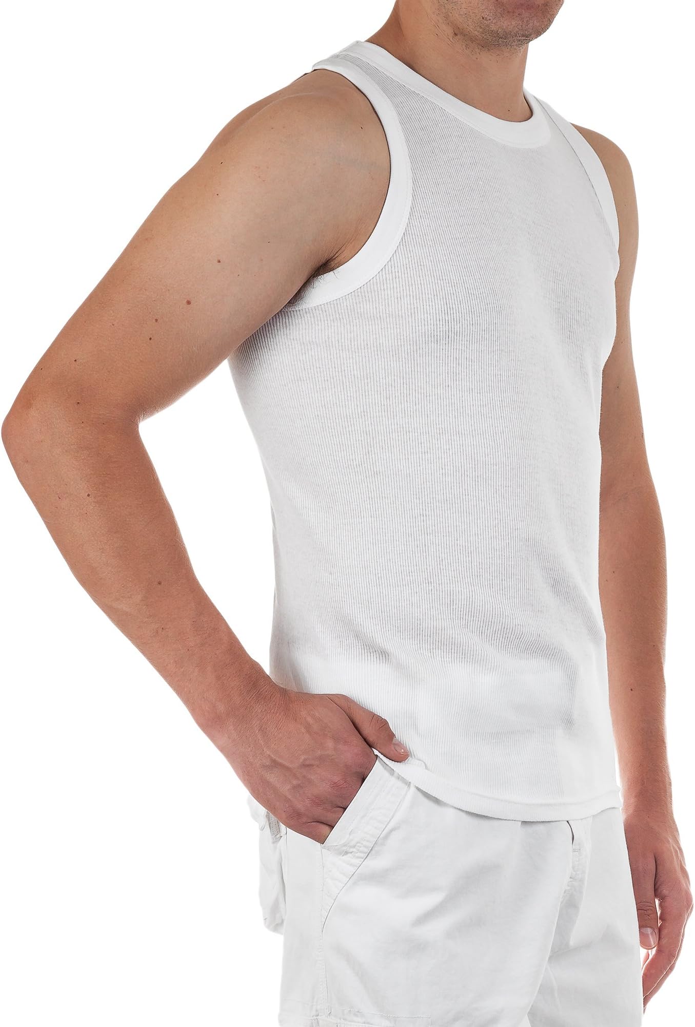 Naes Men's 2 Pack Ribbed Tank Top Medium