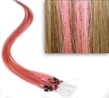 18 46 Cm Light Pink Blonde Blend Micro Loop Ring Human Hair