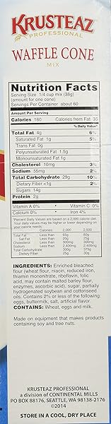 KRUSTEAZ WAFFLE CONE MIX 5LB (2 BAGS) RESTAURANT QUALITY