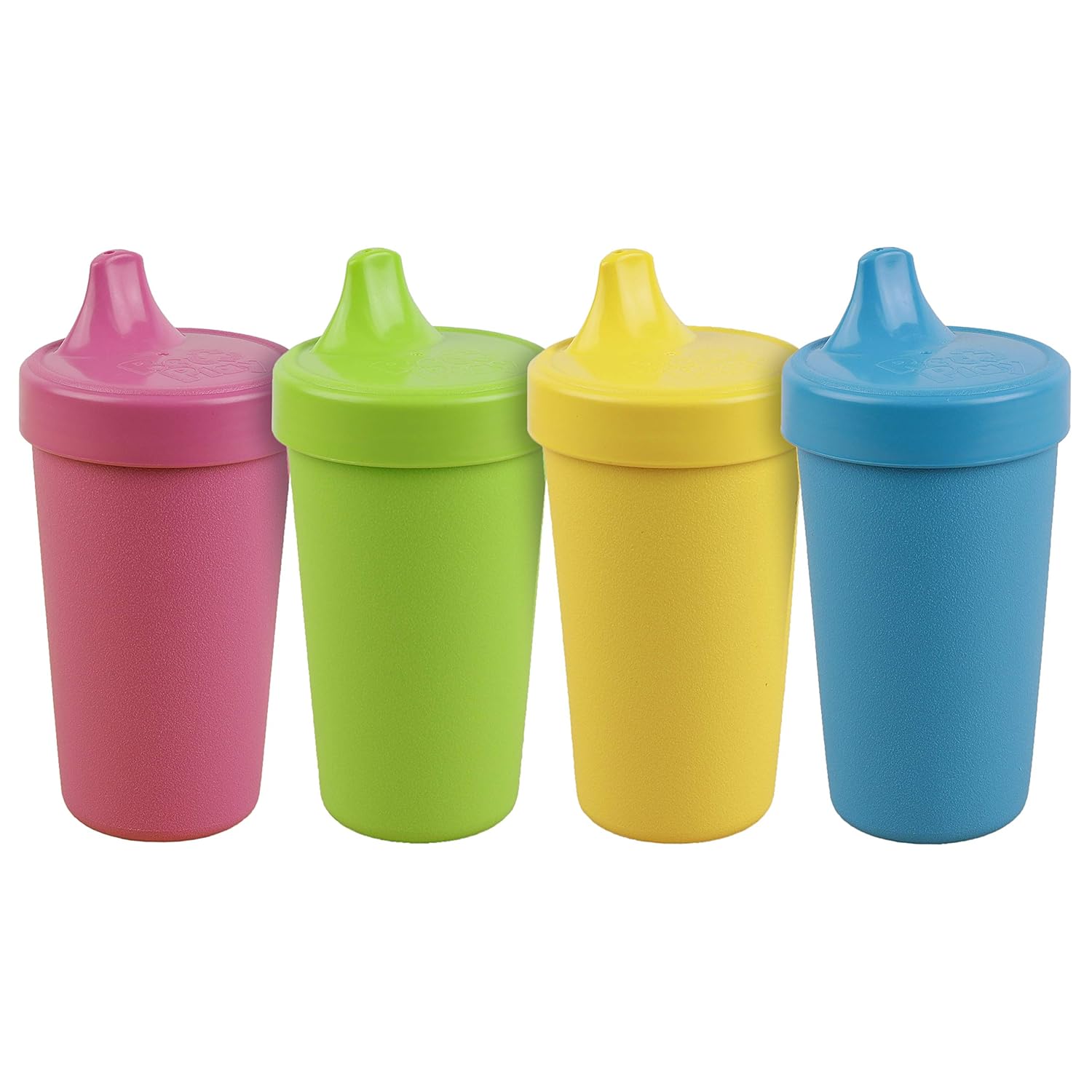 Re-Play Made in The USA 4pk No Spill Sippy Cups for Baby, Toddler, and Child Feeding - Sky Blue, Bright Pink, Yellow, Lime Green(Easter+)
