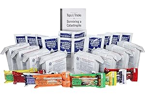 SOS FOOD LABS, INC. S.O.S. Rations Survival Emergency 3600 Calorie Food Bar + Pouch Emergency Purified Drinking Water + Assorted Millenium Energy bars w/Tips Guide by Jeff Brown