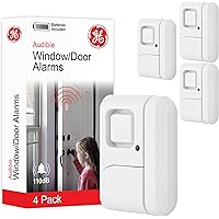 GE Personal Security Window and Door Alarm, 4 Pack, DIY Protection, Burglar Alert, Wireless, Chime/Alarm, Easy Installation, 