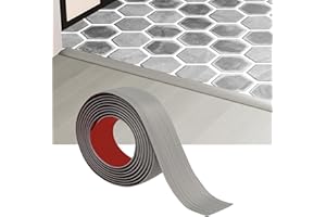 Greymond 10 Ft x 2" Floor Transition Strip Doorways, Vinyl Adhesive Laminate Flat Divider Flooring for Joining Floor Gaps, Carpet, Threshold Cover, Floor Tiles (Beige Grey)