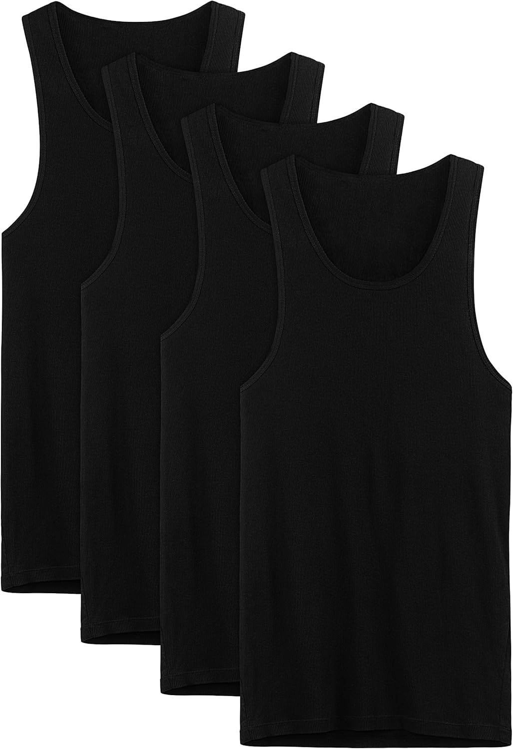DAVID ARCHY Men's Bamboo Rayon & Cotton Undershirts Crew Neck Tank Tops in 3 or 4 Pack: Clothing