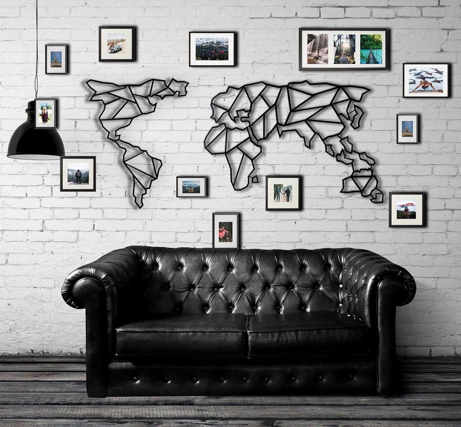 Tubibu Modern Wall Art, 100 Metal Metalic World Map