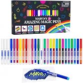 Marvin's Amazing Magic Pens 25 Pack - 2 Erasable Color-Changing, Ages 5+ | 25 Magic Pens With 2 Erasable Pens, Color-Changing Art, Secret Messages, 3D Lettering &amp; Vanishing Effects