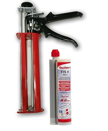 KROST Aluminum Fisher Injection Fis V 360S with 9 inch Heavy Duty Caulking Gun (Red)