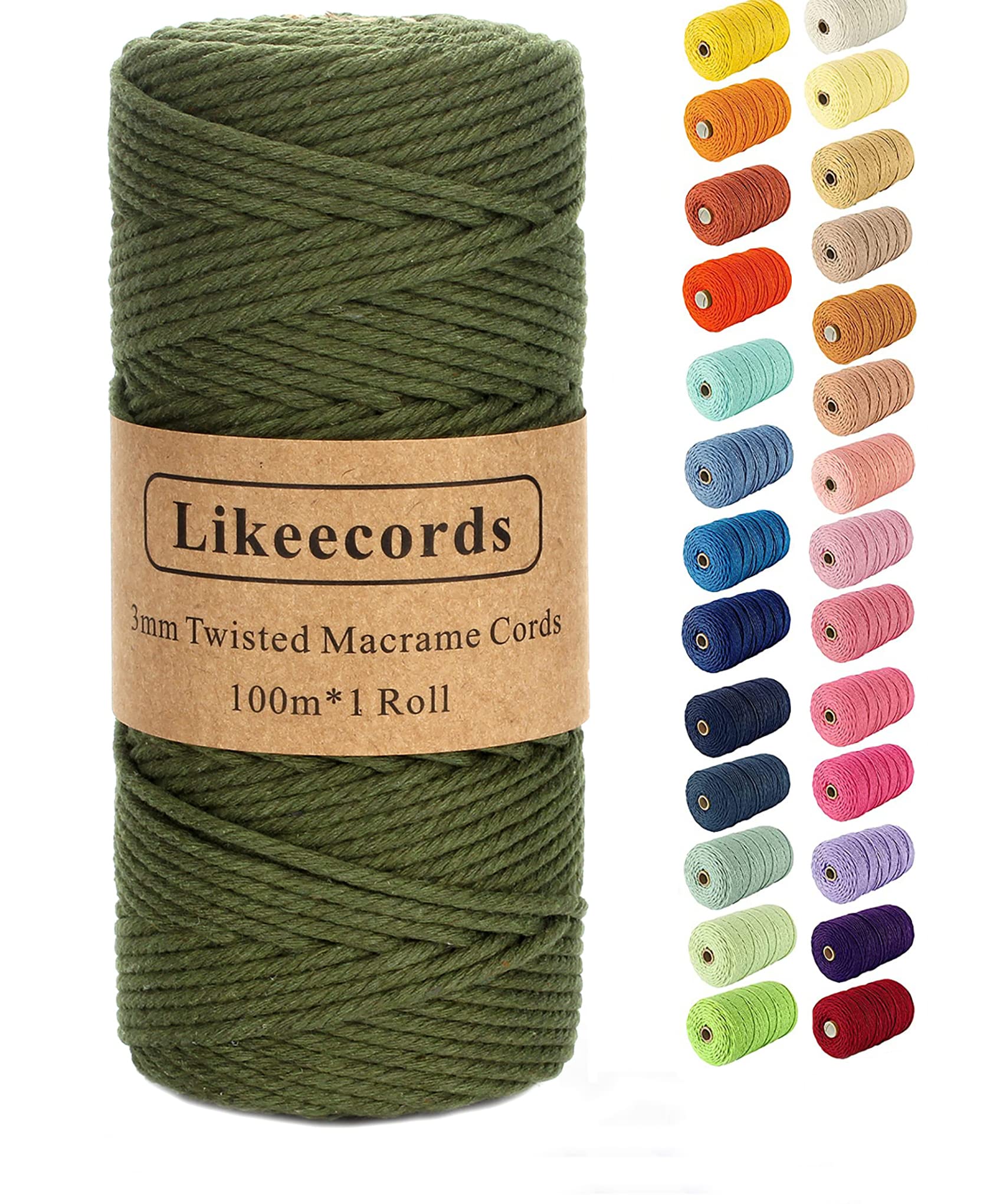 Macrame Cord,3mm x 328Feet Cotton Twine String