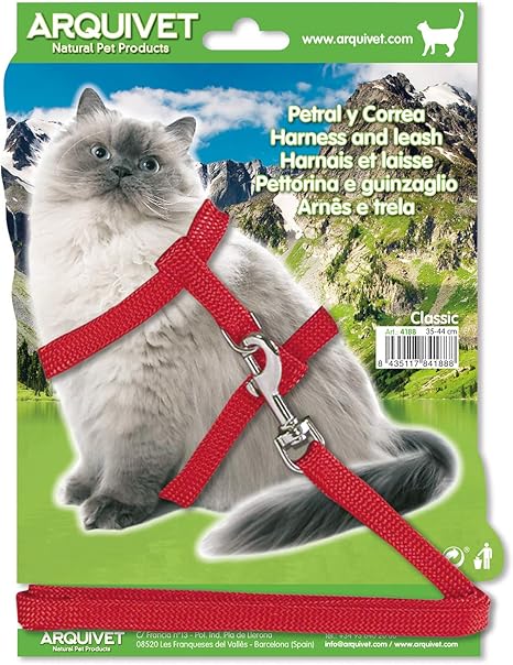 Arquivet Petral y correa Classic para gatos - paseo gatos ...
