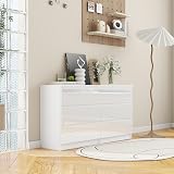 Panana Modern High Gloss Drawer Cabinet 6 Drawers White Bedside Table view 4
