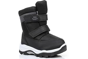 Felabo Toddler Snow Boots for Boys Girls Water Resistant Warm Winter Boots with Non Slip Sole Easy On Side Zipper Closure (Toddler/Little Kid)