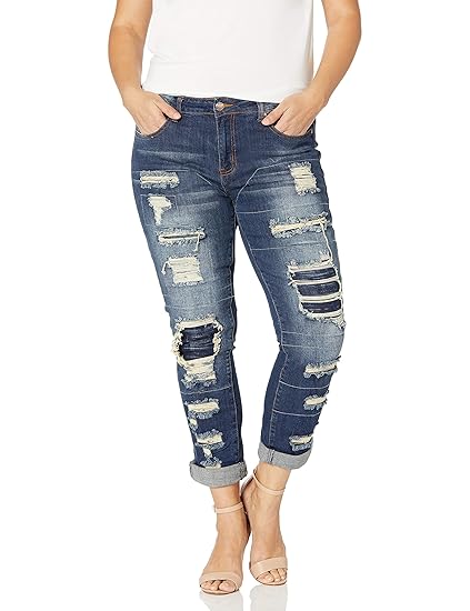 womens distressed jeans with patches