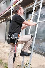 kwb 906110 Hammer Holder Leather with Moving Arms and Belt Slots for Belts up view 3