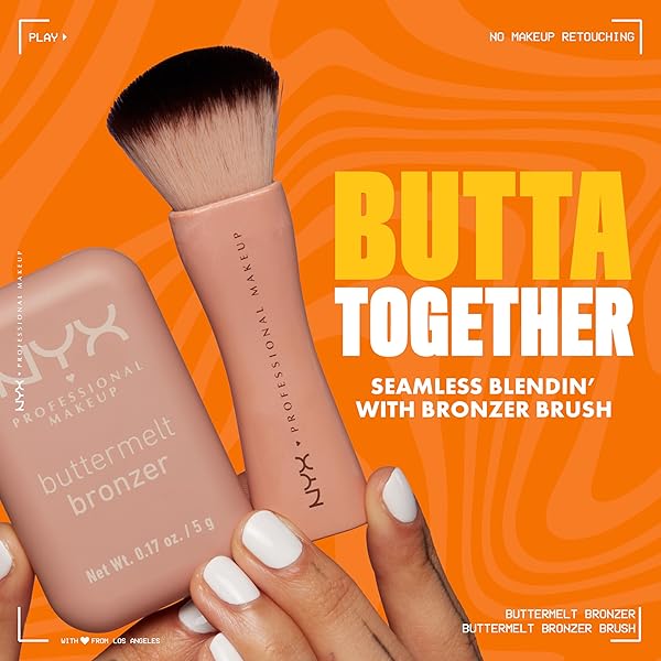 NYX PROFESSIONAL MAKEUP MATTE BUTTERMELT BRONZER, LONGWEAR FACE MAKEUP WITH UP TO 12 HOURS OF WEAR, VEGAN FORMULA – BUTTA OFF (MEDIUM DEEP GOLDEN)