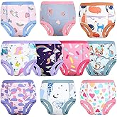MooMoo Baby Potty Training Underwear 10 Packs Absorbent Toddler Training Pants for Boys and Girls Cotton Pee Pants 2T-9T