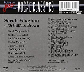 Sarah Vaughan With Clifford Brown Amazon De Musik