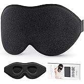 LitBear Sleep Mask for Side Sleeper Women Men, Eye Mask for Sleeping Light Blocking, 3D Contoured Cup Sleeping Mask, Soft Breathable Sleep Eye Mask with Adjustable Elastic Strap for Travel