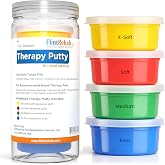 FlintRehab Therapy Putty for Teens &amp; Adults (4 Pack, 3 Oz Each) - Putty for Hand Therapy, Fidgeting &amp; Stress Relief - Non-Toxic Resistive Exercise Putty for Hand Strengthening