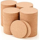 Pinkunn 100 Pcs Cork Coasters Bulk for Drinks 3.5 Inch Absorbent Heat Resistant Blank Cork Coaster for Laser Engraving Round Non-Slip for Wine Glass, Mug, Coffee Cup, Plant, Tabletop Decoration