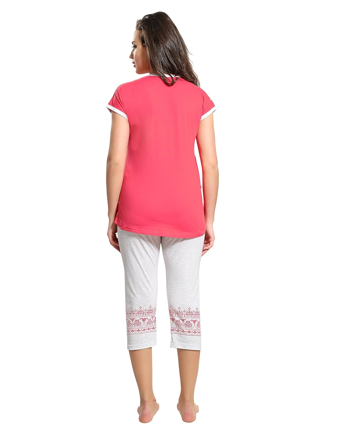 av2 women's cotton printed top and capri set (2612_p)