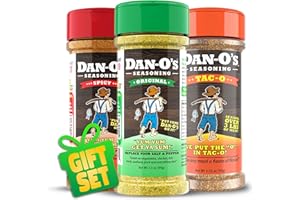 Dan-O's Seasoning - Holiday Fiesta Gift Pack - Seasoning for Cooking & Grilling Anything - meat, vegetables, snacks, popcorn seasoning - Small bottle 3 Pack | Original, Tac-O, & Spicy