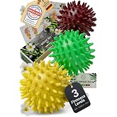 HELDSON Spiky Massage Ball Set 3 Pcs &ndash; Foot Massage Balls Soft to Hard | Dermatest "excellent", 3 firmness levels from soft to hard, trigger point balls for feet, back &amp; neck, incl. reflex charts