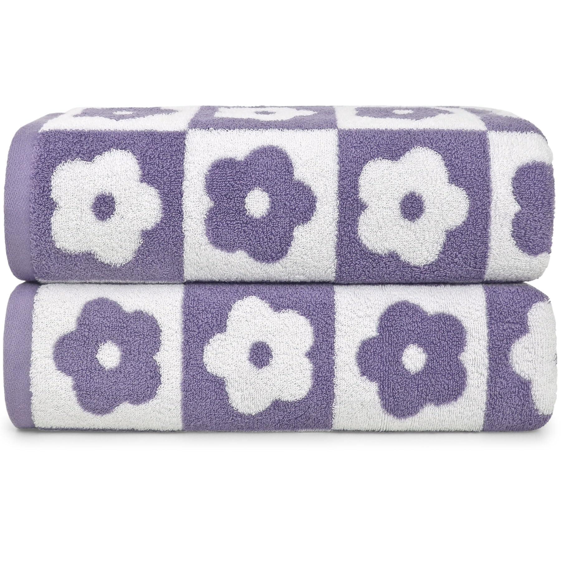 Photo 1 of ***MISSING PARTS***
Jacquotha 2-Pieces Luxury Bath Towels Checkered Floral, Purple Towels for Women Girls Shower Body 27.5x55 Inches, Cute Bathroom Decor, Cotton