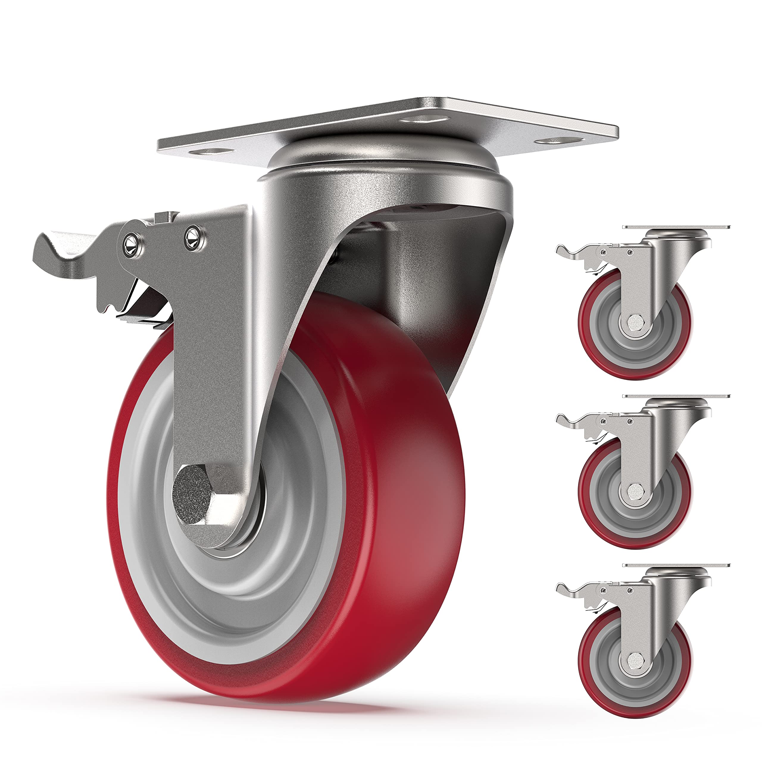 4 inch Heavy Duty Plate Casters Swivel Caster
