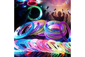 OLUPP 12 Pack LED Light Up Bracelets, Glow in the Dark Party Supplies, 6 Color Glow Sticks Bracelets for Kids/Adults Glow Party Favors, Birthday, Concert,Goodie Bag Fillers, New Year, Rave